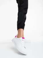 Rasine fehér és fukszia női sportcipő ökológiai bőrből