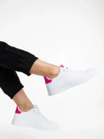 Rasine fehér és fukszia női sportcipő ökológiai bőrből
