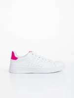 Rasine fehér és fukszia női sportcipő ökológiai bőrből