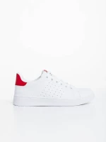 Rasine fehér és piros női sportcipő ökológiai bőrből