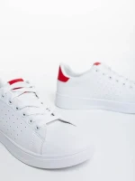 Rasine fehér és piros női sportcipő ökológiai bőrből