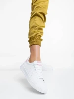 Rasine fehér és rózsaszín női sportcipő ökológiai bőrből