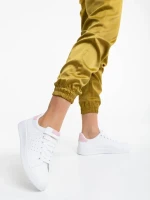 Rasine fehér és rózsaszín női sportcipő ökológiai bőrből