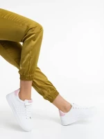 Rasine fehér és rózsaszín női sportcipő ökológiai bőrből