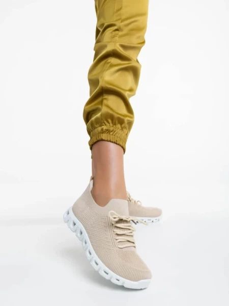 Romeesa bézs női sportcipő textil anyagból