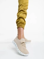 Romeesa bézs női sportcipő textil anyagból