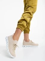 Romeesa bézs női sportcipő textil anyagból