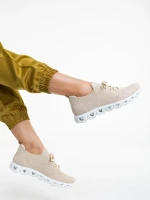 Romeesa bézs női sportcipő textil anyagból