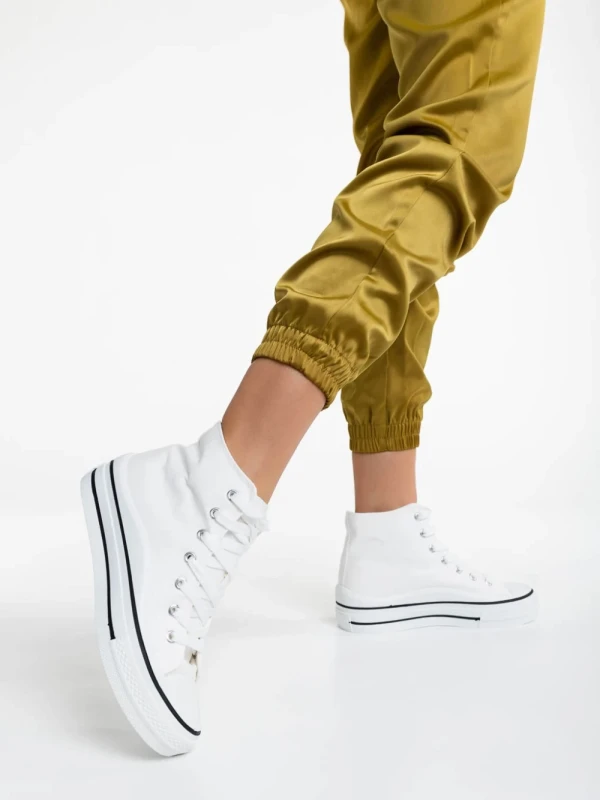 Rosemin fehér női teniszcipő textil anyagból