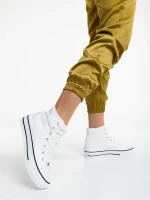 Rosemin fehér női teniszcipő textil anyagból