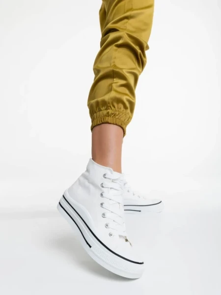 Rosemin fehér női teniszcipő textil anyagból