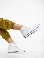 Rosemin fehér női teniszcipő textil anyagból