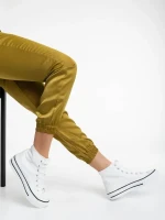 Rosemin fehér női teniszcipő textil anyagból