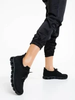 Romeesa fekete női sportcipő textil anyagból