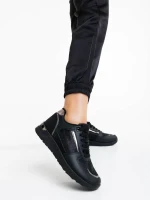 Litsa fekete női sportcipő ökológiai bőrből