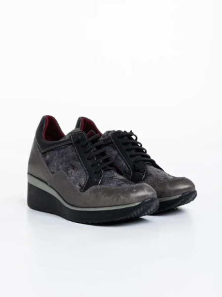 Roma szürke női alkalmicipő természetes bőrből