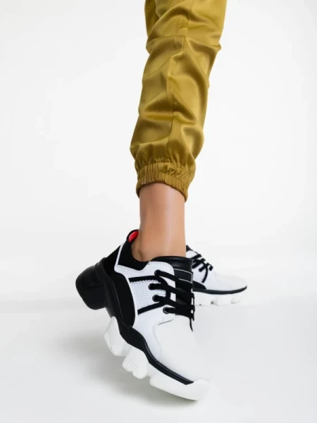 Nalini fekete fehér női sportcipő  textil anyagaból