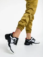 Nalini fekete fehér női sportcipő  textil anyagaból