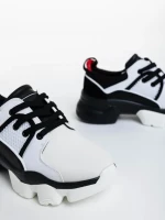 Nalini fekete fehér női sportcipő  textil anyagaból