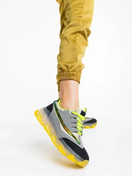 Amalia szürke női sportcipő ökológiai bőrből