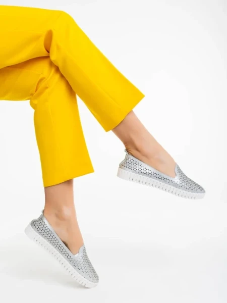 Ligia ezüstszínű női espadrille textil anyagból