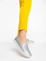 Ligia ezüstszínű női espadrille textil anyagból