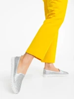 Ligia ezüstszínű női espadrille textil anyagból