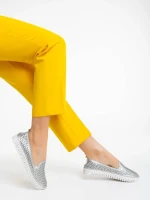 Ligia ezüstszínű női espadrille textil anyagból