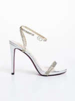 Lordina ezüstszínű női szandál ökológiai bőrből