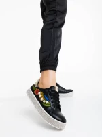 Sonna fekete női sportcipő ökológiai bőrből