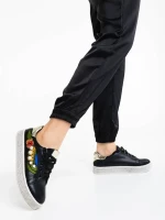 Sonna fekete női sportcipő ökológiai bőrből