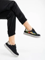 Sonna fekete női sportcipő ökológiai bőrből