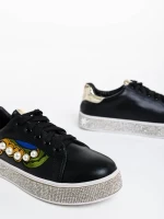 Sonna fekete női sportcipő ökológiai bőrből