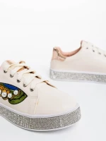 Sonna bézs női sportcipő ökológiai bőrből