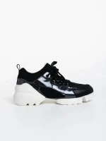 Sonia fekete női sportcipő textil anyagaból