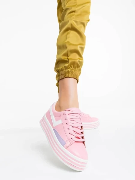 Gratiela rózsaszín női sportcipő ökológiai bőrből