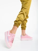 Gratiela rózsaszín női sportcipő ökológiai bőrből