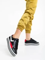 Gratiela fekete női sportcipő ökológiai bőrből