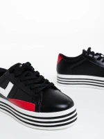 Gratiela fekete női sportcipő ökológiai bőrből