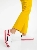 Gratiela fehér és piros női sportcipő ökológiai bőrből