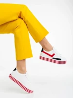 Gratiela fehér és piros női sportcipő ökológiai bőrből