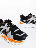 Gapo fekete női sportcipő textil anyagaból és ökológiai bőrből