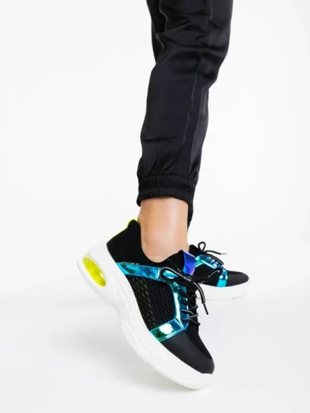 Doina fekete női sportcipő textil anyagaból