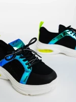 Doina fekete női sportcipő textil anyagaból