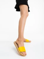 Zora sárga női papucs textil anyagaból