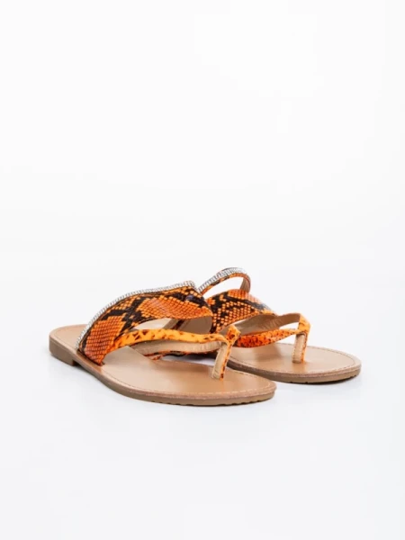 Savanna narancssárga női papucs lakkozott ökológiai bőrből