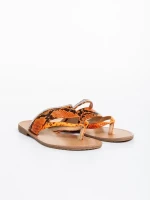 Savanna narancssárga női papucs lakkozott ökológiai bőrből
