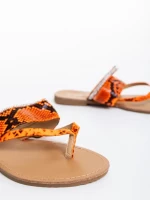 Savanna narancssárga női papucs lakkozott ökológiai bőrből