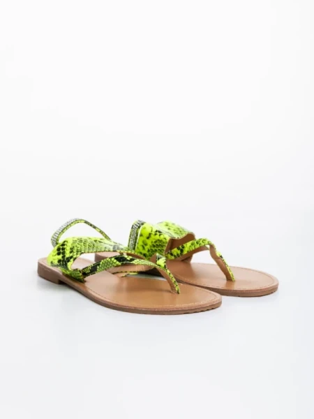 Savanna zöld női papucs lakkozott ökológiai bőrből