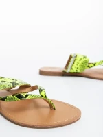 Savanna zöld női papucs lakkozott ökológiai bőrből